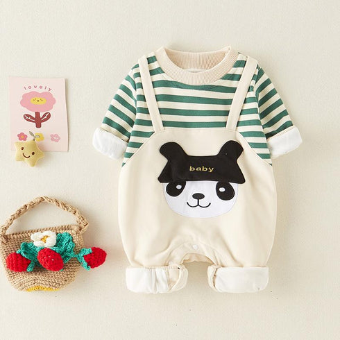 Autumn Men's Baby Jumpsuit Long Sleeve Cartoon Outer Wear Ha Coat Cotton Climbing Suit
